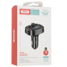 FM-модулятор + автомобільний зарядний пристрій XO BCC03 car charger 18W Bluetooth + QC3.0 Quick Charger Чорне