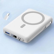 Power Bank з функцією бездротової зарядки та кабелями 10000mAh 20W 5V/3A Azmuth KT-D020 Білий