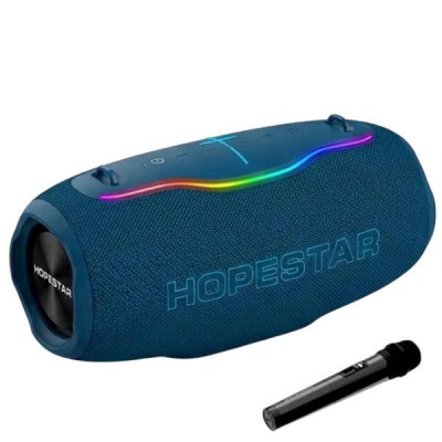 Колонка з мікрофоном акумуляторна 24000 mAh Hopestar H86 180W Синя