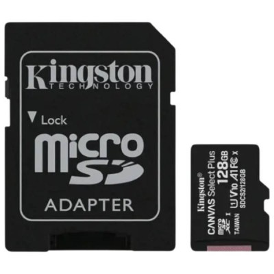 Карта пам'яті з адаптером microSD, SD, SDHC, SDXC 128GB 10 Kingston memory card