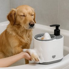 Лапомийка для собак з дозатором для рідкого мила Pet Foot Washing Cup AND1495 Біла з сірим