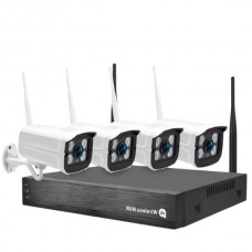 Комплект відеоспостереження з реєстратором NVR KIT 601 WiFi 4CH Чорний з білим
