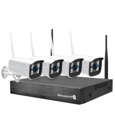 Комплект відеоспостереження з реєстратором NVR KIT 601 WiFi 4CH Чорний з білим