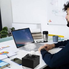 Нічник-зволожувач повітря з підсвічуванням Місяць Moon Meteorite Чорний