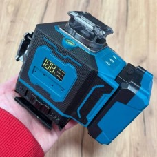 Лазерний рівень нівелір акмуляторний з магнітною підставкою 4D Чорний з блакитним