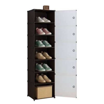 Полиця для взуття закрита розбірна 42*28*152см 7-shoe rack LY-1045 Чорна