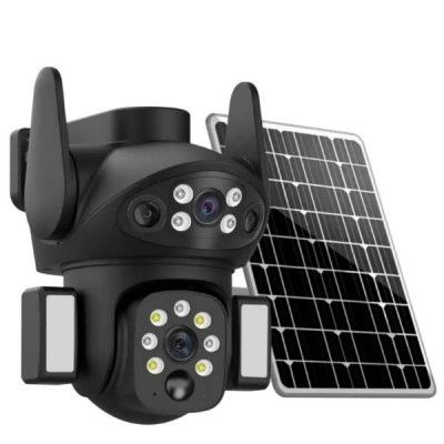 Камера відеоспостереження із сонячною панеллю AND VQ06-4G 4G solar camera app380 Чорна