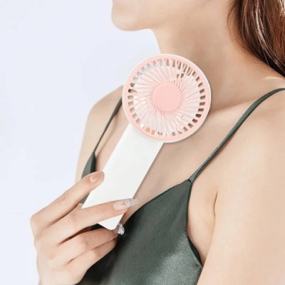 Вентилятор ручний акумуляторний Jisulife mini portable fan F2B Білий з рожевим