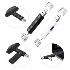Перехідник-картридер універсальний 3в1 Type-C-micro USB2,0 Сталевий