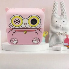 Фотоапарат моментального друку Котик акумуляторний USB Рожевий