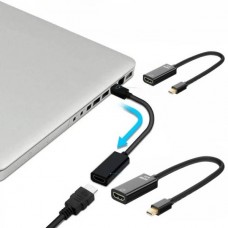 Кабель адаптер 15см Mini Displayport - HDMI 2K 4K Чорний