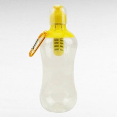 Пляшка для питної води з фільтром 550мл BOTTLE Прозора з жовтою кришкою