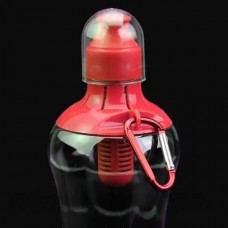Пляшка для питної води з фільтром 550мл BOTTLE Прозора з червоною кришкою