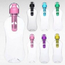 Пляшка для питної води з фільтром 550мл BOTTLE Прозора з рожевою кришкою
