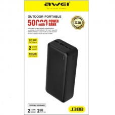 Power bank 22.5W 50000MhA AWEI AND J38B Чорний
