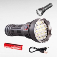 Ліхтар ручний акумуляторний з індикатором заряду 1x18650 W5201-1-19 ULTRA BRIGHT LED Чорний