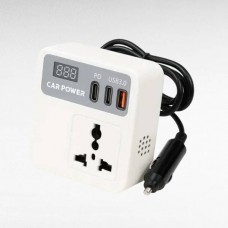 Автомобільний інвертор від прикурювача 12-220V з USB Car Power Білий
