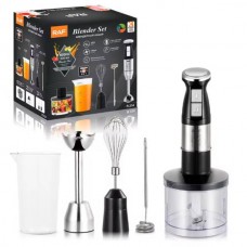 Блендер ручний занурювальний зі змінними насадками 5в1 Stir bar R.334 RAF Чорний з сірим