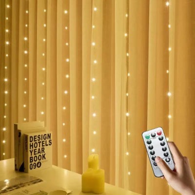 Гірлянда штора прозорий провід із перехідником 280LED 3*2м Теплий білий