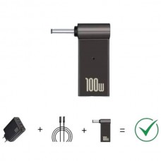 Перехідник живлення PD 100W до ноутбука Type-C на DC 3.0×1.1mm Чорний