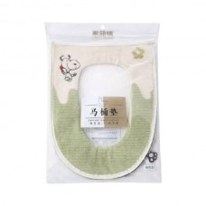 Чохол-сидіння на унітаз Toilet seat cover з квіточкою AND 04 Оливковий з бежевим