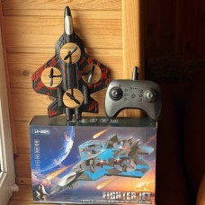 Літак на радіокеруванні Винищувач toy airplane AND JX2085 Чорний з червоним