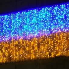 Гірлянда-штора від мережі 160LED 3х2м Прапор України