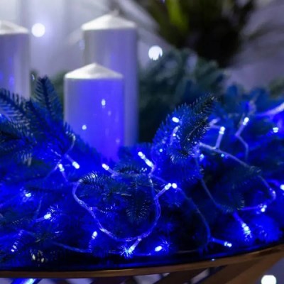 Гірлянда лінійна внутрішня 18м 400LED 4469 AND 50-5 Прозорий дріт, синє світло