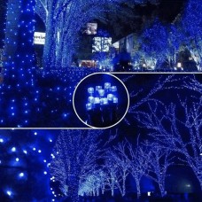 Гірлянда вулична лінійна 8м 80LED 220V wire still 4486 AND 9-5 Чорний дріт, синє світло