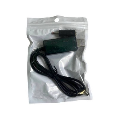 Кабель універсальний USB DC 5.5x2.1 для роутера на 5v, 9v,12v з перехідником з 5,5mm на 3,5mm Чорний