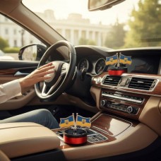 Автомобільний ароматизатор із сонячною панеллю Прапори України