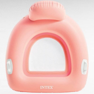 Плотик-крісло з ручками для басейну надувний 114*107 Intex 56801 Рожевий
