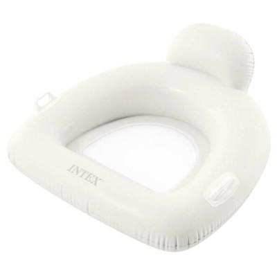 Плотик-крісло з ручками для басейну надувний 114*107 Intex 56801 Білий