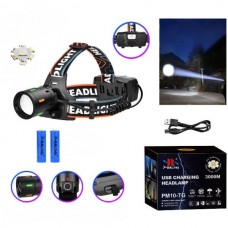 Ліхтар налобний акумуляторний 2x18650 NIGHT VISION FLUORESCENCE BL-T207-TG Чорний