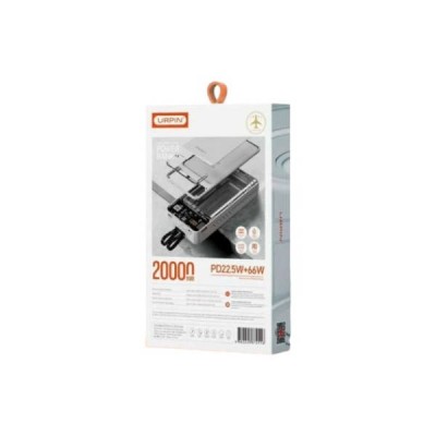 Power Bank 20000mAh Urpin PD19 22.5W+66W Білий