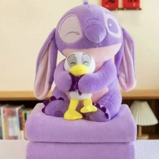 Плед-подушка іграшка 3в1 Стич з качечкою 40см, плед 100х150см 30841 Фіолетовий