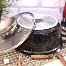 Каструля кругла з кришкою 2,4л 20см Top Kitchen TК00051 Чорна