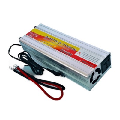 Інвертор перетворювач напруги 12-220V 2000W 10A USB 5V/1A SAA-2000C Сірий