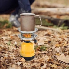 Портативний газовий пальник-плита для кемпінгу з піддоном для газового балончика DYSTATE Жовтий
