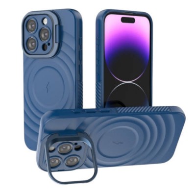 Чохол MagSafe soft-touch with stand Iphone 15 Pro Max Blue
