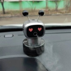 Автомобільний ароматизатор із LED-екраном USB Robot Чорний
