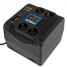 Стабілізатор напруги релейний однофазний з вольтметром 700W Logic Power LPT-1000RV Чорний
