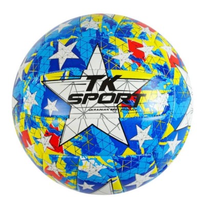 М'яч волейбольний PVC 280-300гр №5 C 62439 TK Sport Блакитний з білим