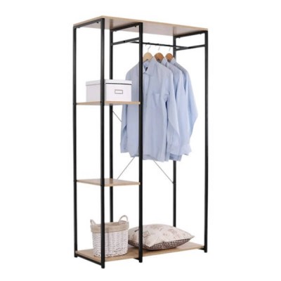 Вішалка-стелаж для одягу та взуття Loft SAM016 Чорна з коричневим