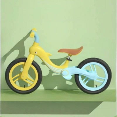 Беговел-балансир дитячий Дельфін 54*92*38см Блакитний з жовтим