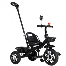 Велосипед триколісний дитячий з батьківською ручкою SCO82 black Чорний