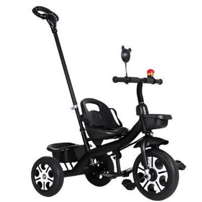 Велосипед триколісний дитячий з батьківською ручкою SCO82 black Чорний