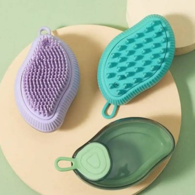 Мочалка з дозатором для миючого засобу Bath Brush LY-139 Зелена