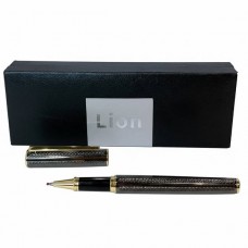 Ручка кулькова металева в подарунковому футлярі Lion 2250 Чорна із золотими вставками