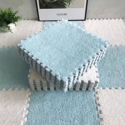 Килимок-пазл плюшевий 30×30см 10шт/уп floor mat AND 5579 Блакитний